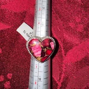 Solid Sterling Silver 925 Rose Dahlia Heart Ring